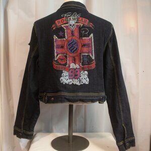 Rocawear Women's Classic Denim Jacket with Sequins Size 2X
